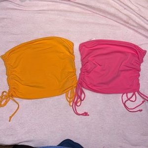 NWOT Orange and Pink neon Crop Tube Tops🧡💗